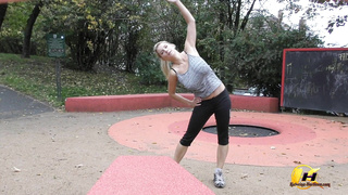 KaterinaHartlova Jump And Running In Public Park LEWD