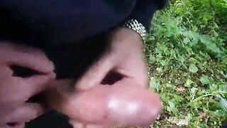 Outdoor Amateur Blowjob for a Cum Slut