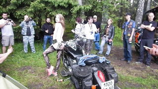NIR Eva Biker Party KozloParty Exhibitionism, Natural Tits, Public Nudity