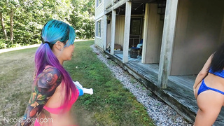 OnlyFans Nicole Doshi And Tiffany Pink Water Gun Fight Turns To Pov Threesome PP