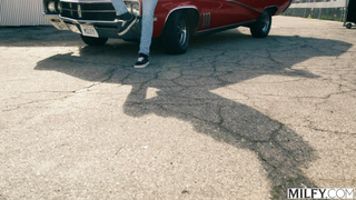 Milfy Justine Jakobs Fit MILF Justine Fucks Young Stud In His Classic Car VSEX