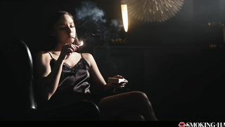 SmokingHawt Amirah Adara smoking  Brunette, Handjob