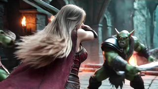 Cartoon World of Warcraft Gianna masturbates and fantasizes about the orc's huge dick's semen filling her vagina and asshole