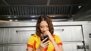 PervsOnPatrol Kimora Quin Creampie In A Restaurant Kitchen