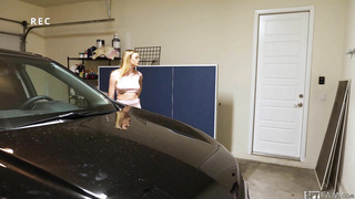 SpyFam Amber Moore Stepsis Masturbates In The Car