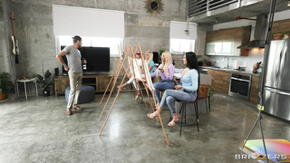 BrazzersExxtra Robbin Banx And Mjfresh Sip And Paint And Suck Cock