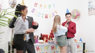 BrazzersExxtra Tina Fire And Irina Cage Workplace Pussy Party