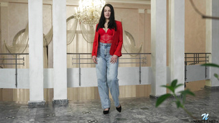 Nubiles Eva Red Black Heeled Brunette