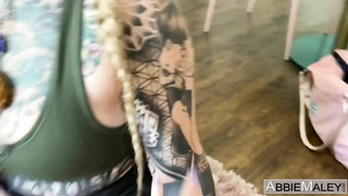 AbbieMaley Brings Her Friends Over To Share One Lucky Cock