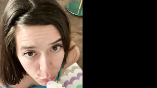 AbbieMaley Adorable Dildo Sucking Tease